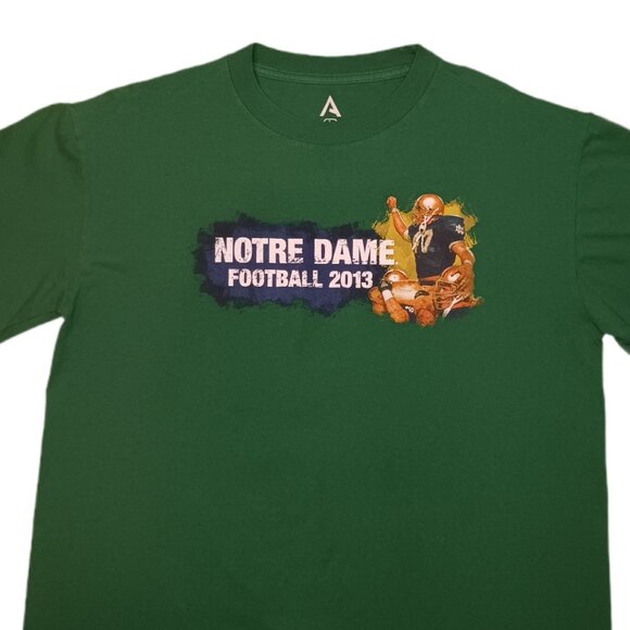 Notre Dame Fighting Irish 2013 Mens Large T Shirt Green Short Sleeve - Picture 3 of 6